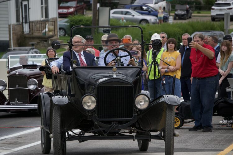 DeWine Leads First Ride Over Reopened Blaine Hill Bridge